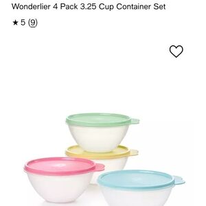 Tupperware Wonderlier Colorful Bowl Set with Lids
